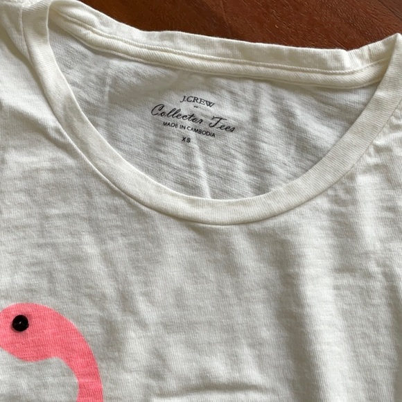 J. Crew collector Tee size XS. Flamingo with sequins. EUC - Picture 2 of 6